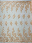 ROSE FLORAL BEADED LACE (By The Yard) - New Creations Fabric & Foam Inc