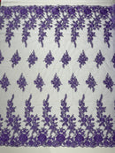 ROSE FLORAL BEADED LACE (By The Yard) - New Creations Fabric & Foam Inc