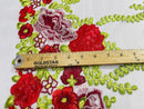 Roses Multi Color Floral Design Embroider On Mesh Lace Fabric| New Creations Fabric & Foam Inc. - New Creations Fabric & Foam Inc