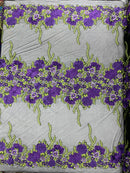 Roses Multi Color Floral Design Embroider On Mesh Lace Fabric| New Creations Fabric & Foam Inc. - New Creations Fabric & Foam Inc