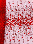 Satin 3D floral glitter fabric| New Creations Fabric & Foam Inc. - New Creations Fabric & Foam Inc