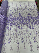 Satin 3D floral glitter fabric| New Creations Fabric & Foam Inc. - New Creations Fabric & Foam Inc