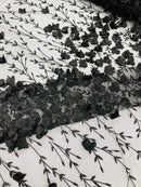 Satin 3D floral glitter fabric| New Creations Fabric & Foam Inc. - New Creations Fabric & Foam Inc