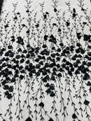 Satin 3D floral glitter fabric| New Creations Fabric & Foam Inc. - New Creations Fabric & Foam Inc