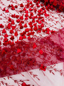 Satin 3D floral glitter fabric| New Creations Fabric & Foam Inc. - New Creations Fabric & Foam Inc