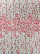 Satin 3D floral glitter fabric| New Creations Fabric & Foam Inc. - New Creations Fabric & Foam Inc