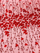 Satin 3D floral glitter fabric| New Creations Fabric & Foam Inc. - New Creations Fabric & Foam Inc