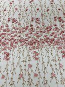 Satin 3D floral glitter fabric| New Creations Fabric & Foam Inc. - New Creations Fabric & Foam Inc