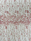 Satin 3D floral glitter fabric| New Creations Fabric & Foam Inc. - New Creations Fabric & Foam Inc