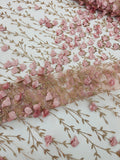 Satin 3D floral glitter fabric| New Creations Fabric & Foam Inc. - New Creations Fabric & Foam Inc