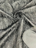 Shaggy Jacquard Faux Ostrich/Eye Lash Feathers Fringe With Metallic Thread (By The Yard) - New Creations Fabric & Foam Inc