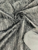Shaggy Jacquard Faux Ostrich/Eye Lash Feathers Fringe With Metallic Thread (By The Yard) - New Creations Fabric & Foam Inc