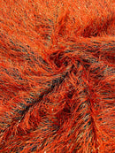 Shaggy Jacquard Faux Ostrich/Eye Lash Feathers Fringe With Metallic Thread (By The Yard) - New Creations Fabric & Foam Inc