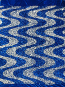 WAVE SEQUIN VELVET FABRIC (By The Yard)