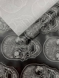 Skull Embossed Fake Leather Upholstery Fabric| New Creations Fabric & Foam Inc. - New Creations Fabric & Foam Inc
