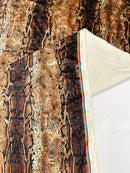 Snake Print Stretch Velvet 58" Wide| New Creations Fabric & Foam Inc. - New Creations Fabric & Foam Inc