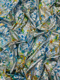 Splatter Foil Paint Metallic Print on a 4 - way Stretch Tie Dye Nylon Spandex | New Creations Fabric & Foam Inc. - New Creations Fabric & Foam Inc