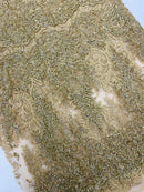 Trim Glitter Damask Design On A Mesh Lace 58" Wide| New Creations Fabric & Foam Inc. - New Creations Fabric & Foam Inc