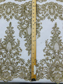 Trim Glitter Damask Design On A Mesh Lace 58" Wide| New Creations Fabric & Foam Inc. - New Creations Fabric & Foam Inc