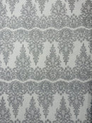 Trim Glitter Damask Design On A Mesh Lace 58" Wide| New Creations Fabric & Foam Inc. - New Creations Fabric & Foam Inc