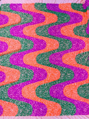 Wave Sequin Stretch Velvet 54" Wide| New Creations Fabric & Foam Inc. - New Creations Fabric & Foam Inc