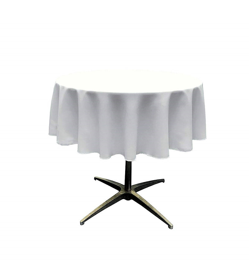 White Round Polyester Poplin Seamless Tablecloth - Wedding Decoration Tablecloth