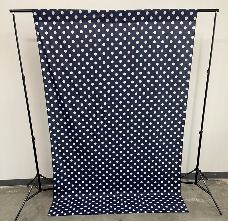 58" Wide x 120" High, Poly Cotton Polka Dot Decorative Backdrop Drape Curtain Divider, 1 Panel