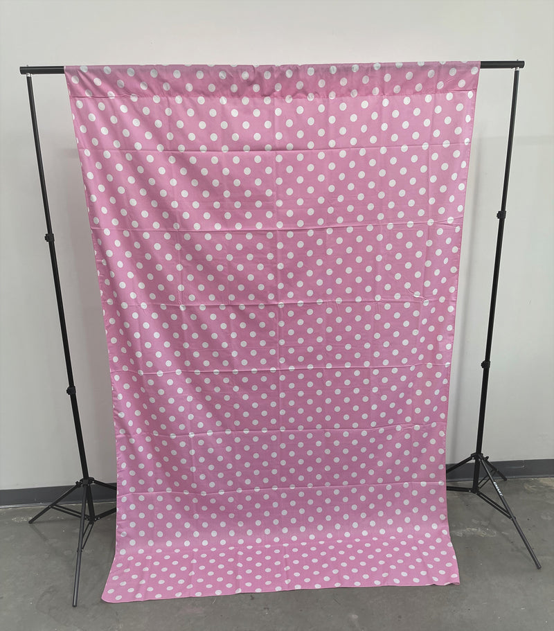 58" Wide x 120" High, Poly Cotton Polka Dot Decorative Backdrop Drape Curtain Divider, 1 Panel