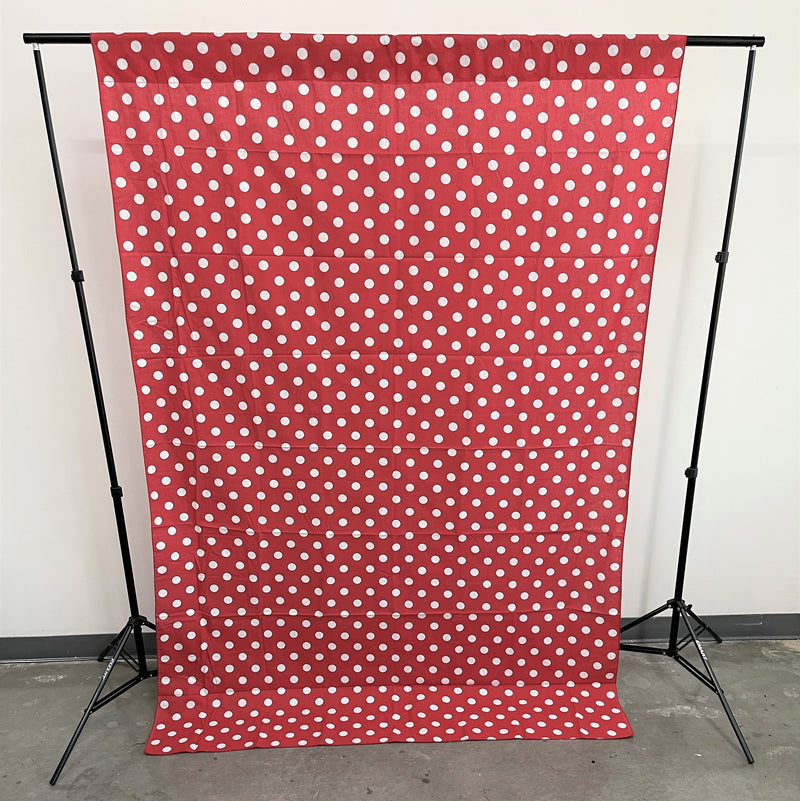 58" Wide x 120" High, Poly Cotton Polka Dot Decorative Backdrop Drape Curtain Divider, 1 Panel