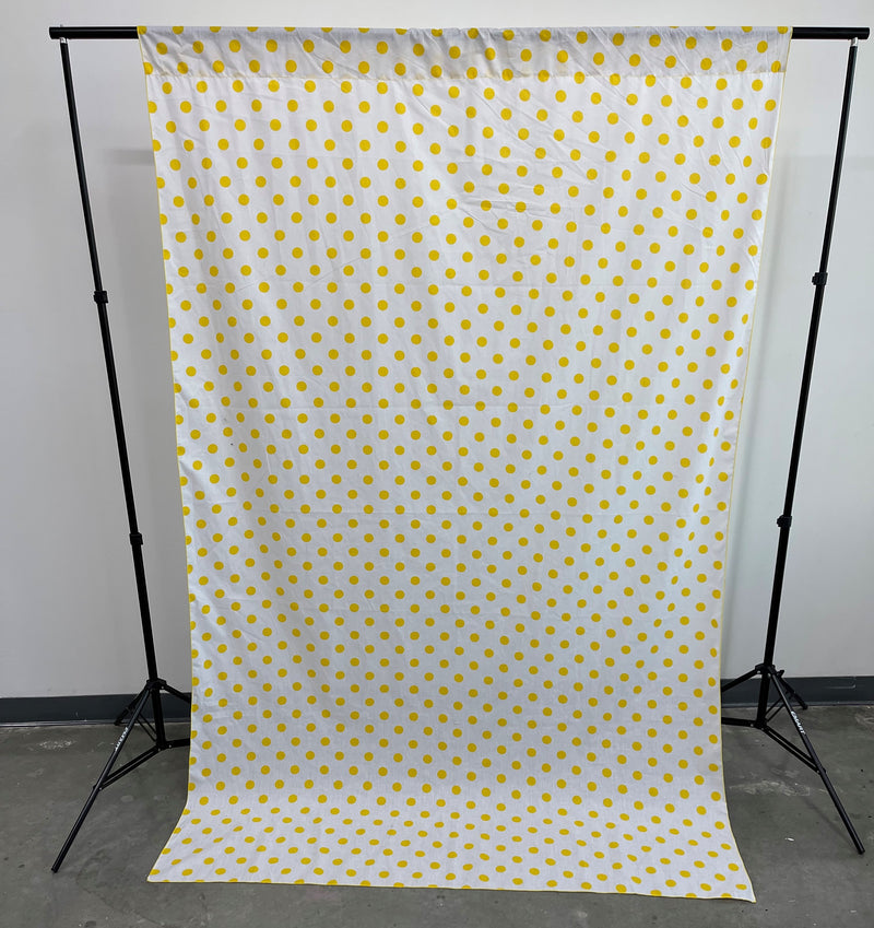 58" Wide x 120" High, Poly Cotton Polka Dot Decorative Backdrop Drape Curtain Divider, 1 Panel