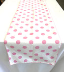 12" Wide x 108" Long, Polka Dot Print Broadcloth Poly Cotton Table Runner - New Creations Fabric & Foam Inc