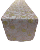 12" Wide x 90" Long Metallic Embroidery Lace Table Runner Wedding Decoration - New Creations Fabric & Foam Inc