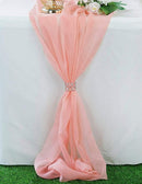 27" Wide Extra Long, Chiffon Wedding Table Runner - New Creations Fabric & Foam Inc