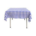 54" x 54" Square Tablecloth for 42" Square Small Coffee Table with 6" Drop, Polyester Checkered Gingham Plaid Table Overlay - New Creations Fabric & Foam Inc