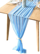 58" Wide Extra Long, Chiffon Wedding Table Runner - New Creations Fabric & Foam Inc