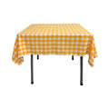 58" x 58" Square Tablecloth for 46" Square Small Coffee Table with 6" Drop, Polyester Checkered Gingham Plaid Table Overlay - New Creations Fabric & Foam Inc