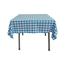 58" x 58" Square Tablecloth for 46" Square Small Coffee Table with 6" Drop, Polyester Checkered Gingham Plaid Table Overlay - New Creations Fabric & Foam Inc