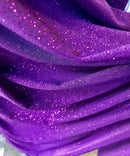 Purple Stretch Velvet With Glitter 59" Wide-Selena Fabric Sold By The Yard.