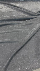 Silver 58/60" Wide Full Glitter Covered Shimmer Fabric By The Yard