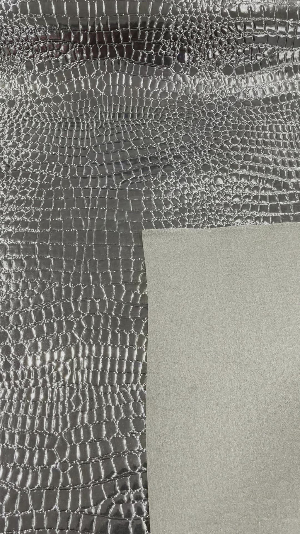 Crocodile Faux Leather Vinyl - Gray - Fabric 3D Scales Vinyl Crocodile