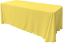 90" Wide by 108" Long Rectangular Polyester Poplin Seamless Tablecloth - Rounded Corners - New Creations Fabric & Foam Inc
