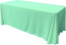 90" Wide by 132" Long Rectangular Polyester Poplin Seamless Tablecloth - Rounded Corners - New Creations Fabric & Foam Inc