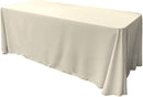 90" Wide by 132" Long Rectangular Polyester Poplin Seamless Tablecloth - Rounded Corners - New Creations Fabric & Foam Inc