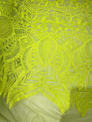 ROYALTY SEQUIN DAMASK ON STRETCH MESH FABRIC (By The Yard)