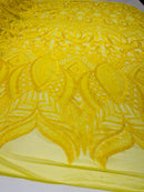 ROYALTY SEQUIN DAMASK ON STRETCH MESH FABRIC (By The Yard)