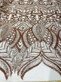 New Royalty sequin design on a 4 way stretch mesh fabric-sold by the yard.