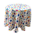 ROUND TABLECLOTH MULTI COLOR POLKA DOT SATIN