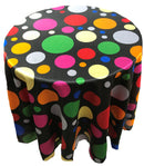 ROUND TABLECLOTH MULTI COLOR POLKA DOT SATIN