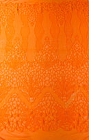 Feather Damask Shiny Sequin Design on a 4 Way Stretch mesh Fabric-Prom Night -Sold by The Yard.