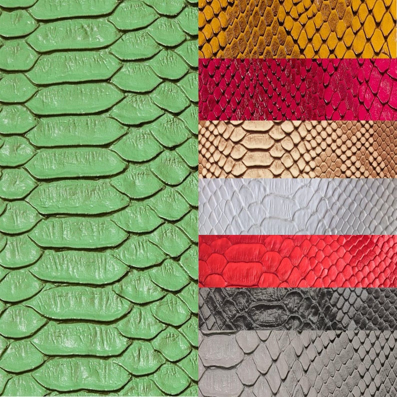 White Faux Viper Snake Skin Vinyl-faux Leather-3D Scales-sold By The Yard (Pick a Size)